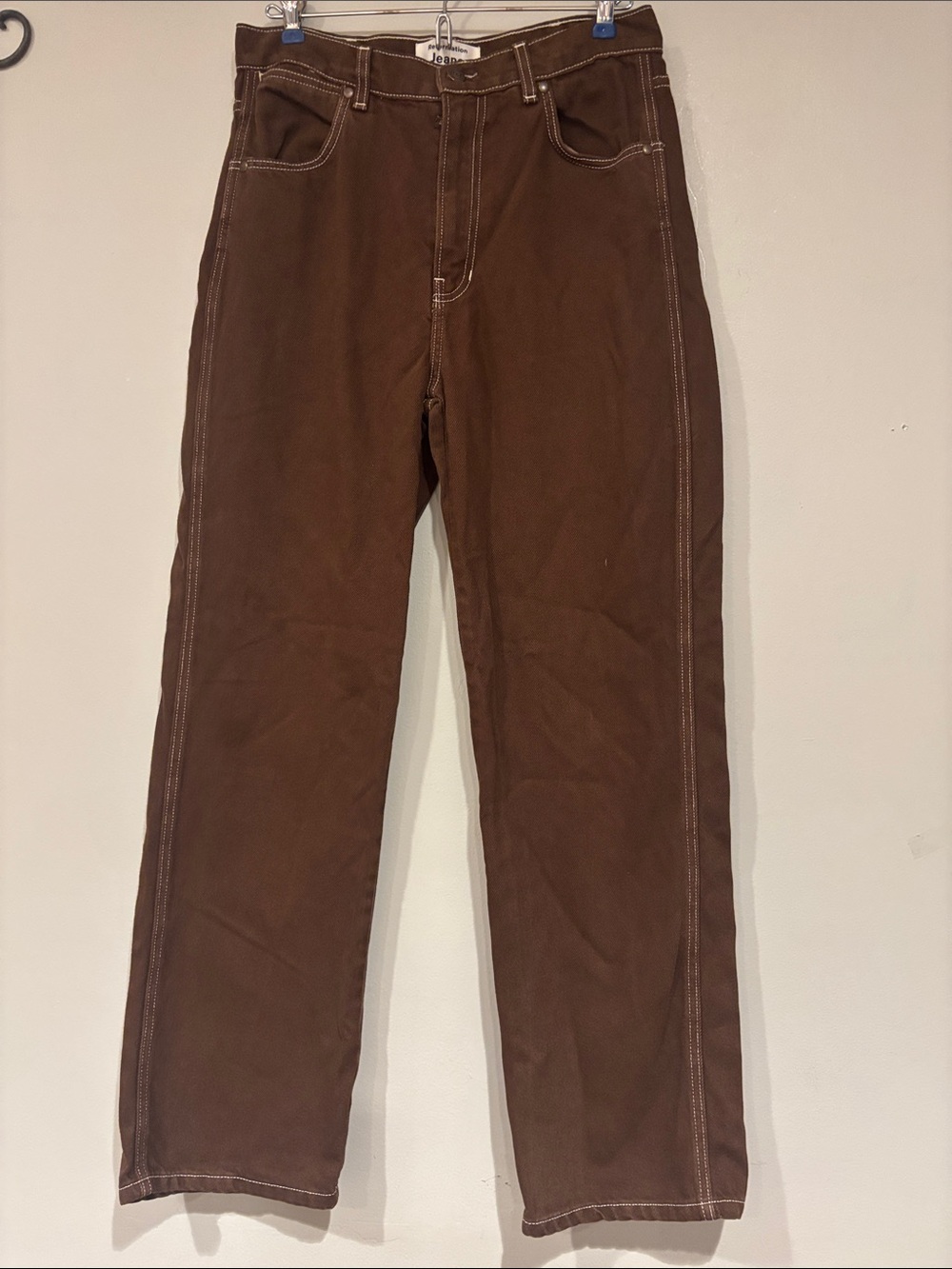 Reformation Brown Straight Leg Jeans